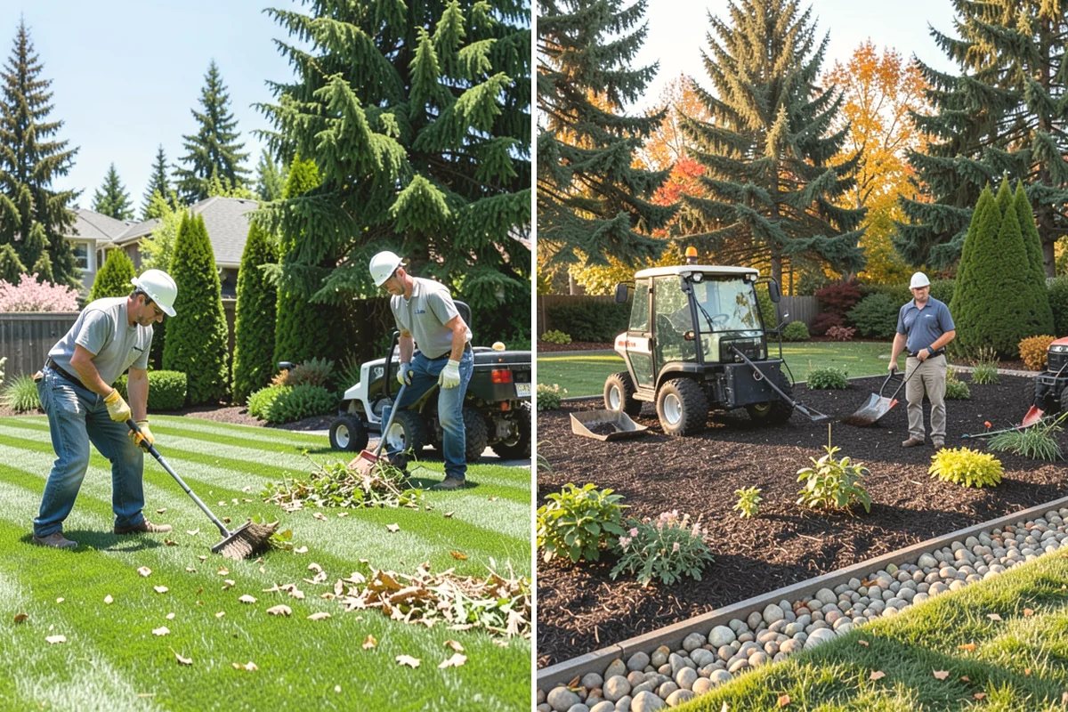 River Rock Installation in University Place, Pierce County, WA - Lay out the bed or creek-bed path