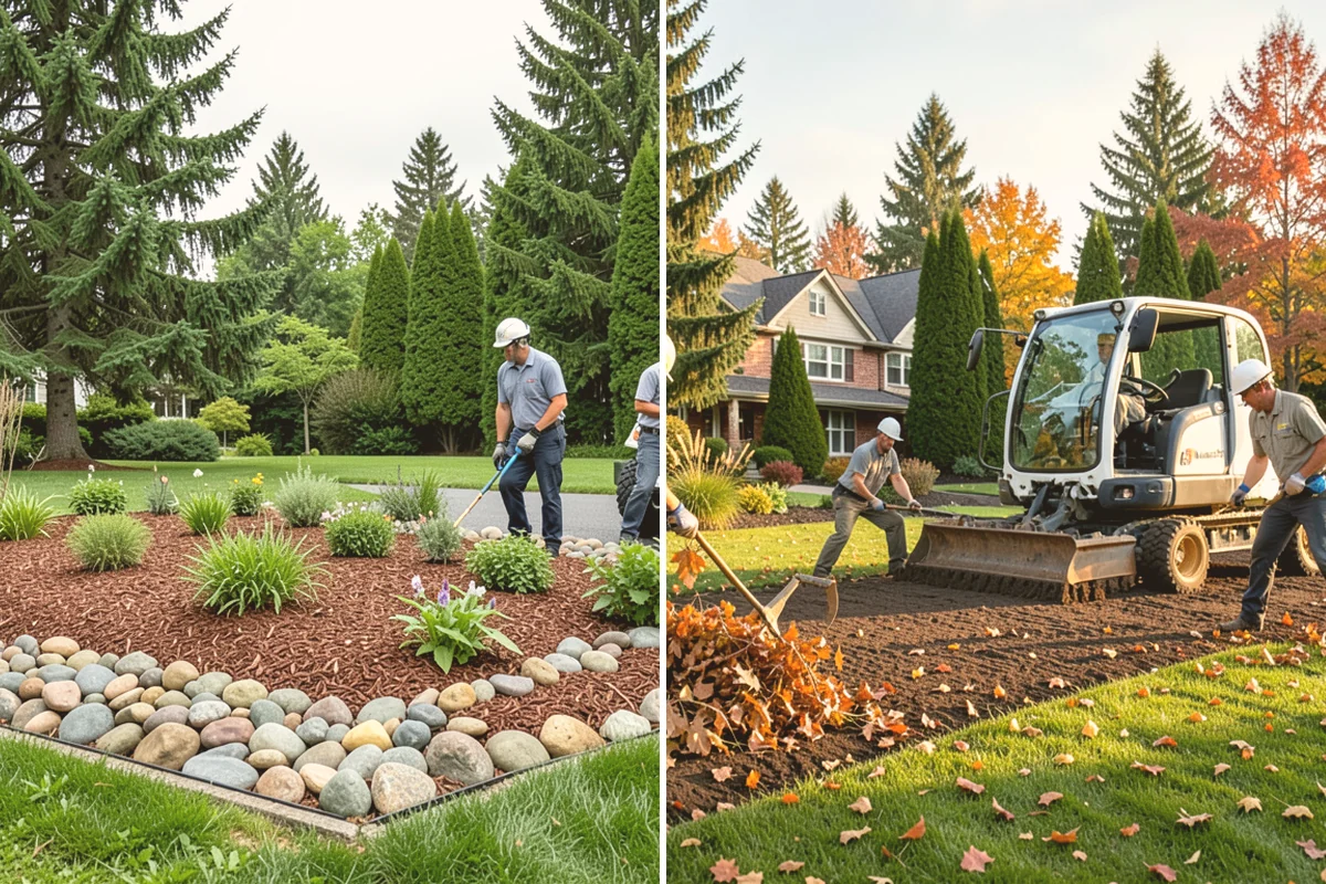 Rock Replacement in Bellevue, King County, WA - Remove and screen the old rock, hauling away fouled material