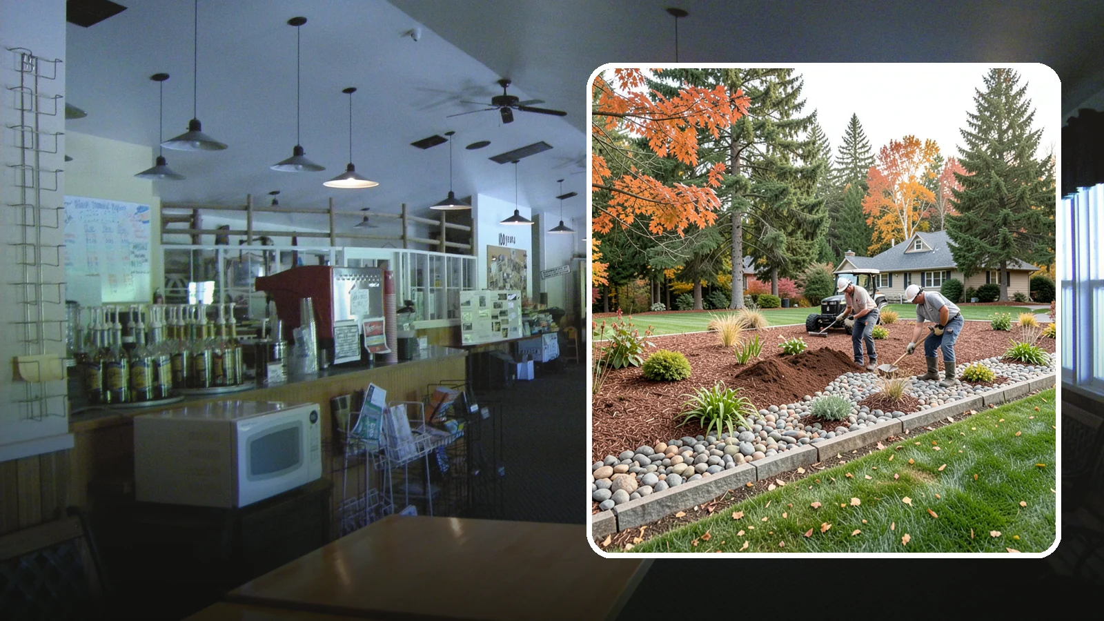 Rock Replacement in Black Diamond, King County, WA - Old, dirt-choked rock removed and replaced with clean decorative stone and fresh weed barrier.