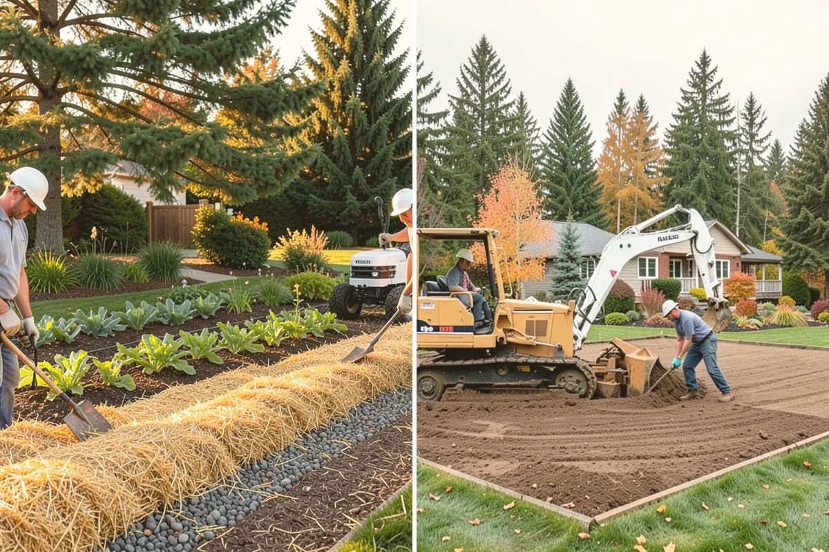 Rock Replacement in Bothell, King County, WA - Remove and screen the old rock, hauling away fouled material