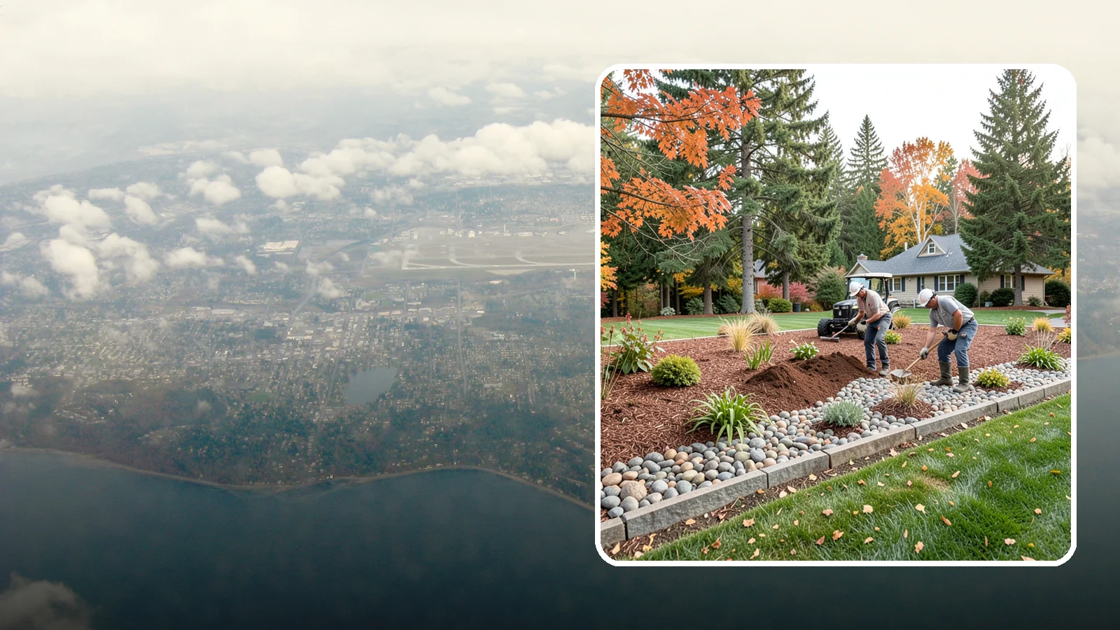 Rock Replacement in Burien, King County, WA - Old, dirt-choked rock removed and replaced with clean decorative stone and fresh weed barrier.