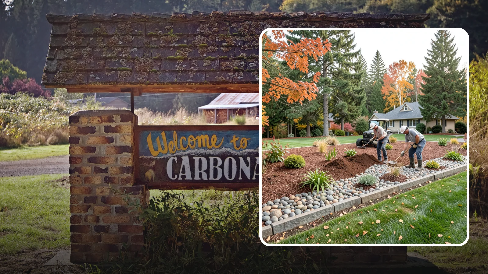 Rock Replacement in Carbonado, Pierce County, WA - Old, dirt-choked rock removed and replaced with clean decorative stone and fresh weed barrier.