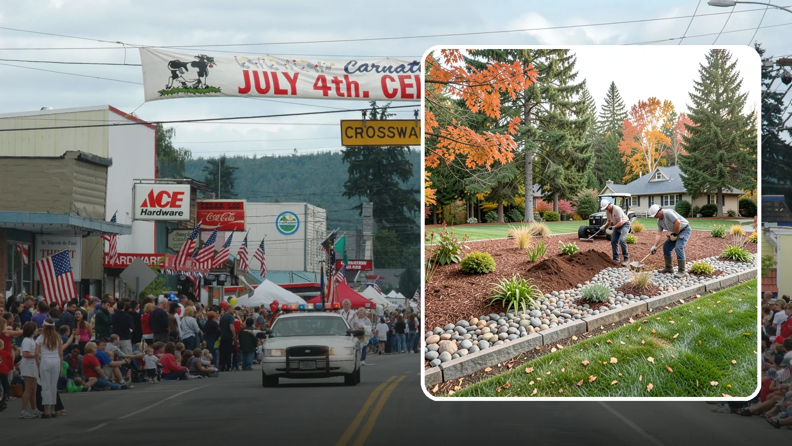 Rock Replacement in Carnation, King County, WA - Old, dirt-choked rock removed and replaced with clean decorative stone and fresh weed barrier.
