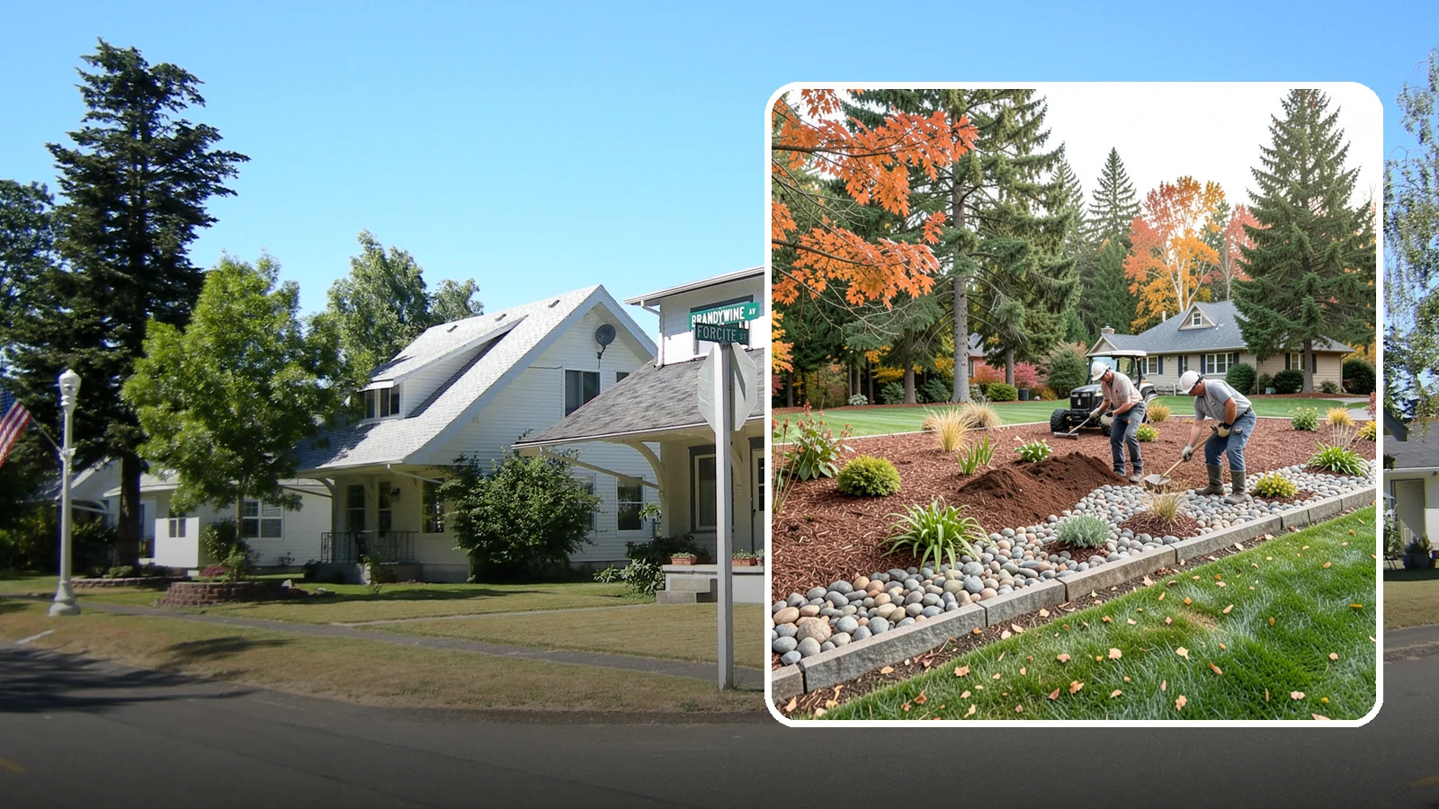 Rock Replacement in DuPont, Pierce County, WA - Old, dirt-choked rock removed and replaced with clean decorative stone and fresh weed barrier.