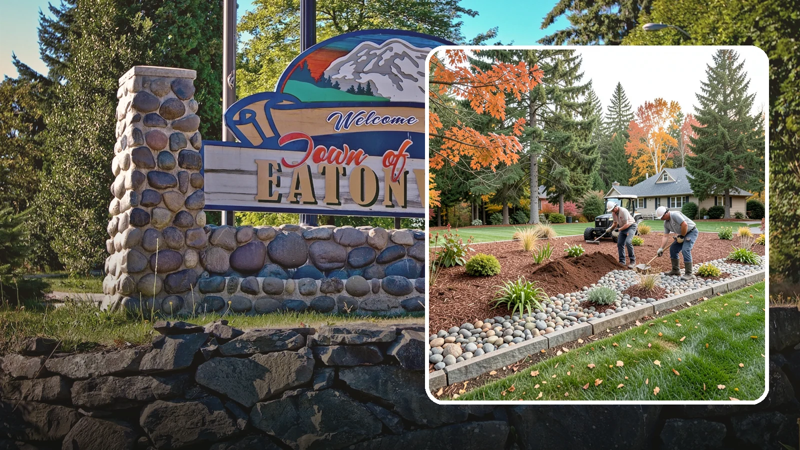 Rock Replacement in Eatonville, Pierce County, WA - Old, dirt-choked rock removed and replaced with clean decorative stone and fresh weed barrier.