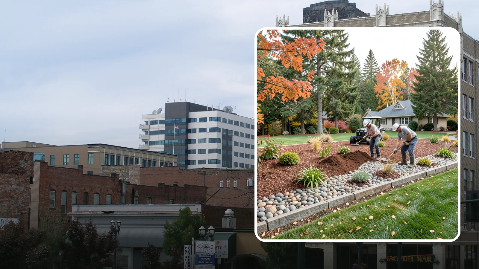 Rock Replacement in Everett, Snohomish County, WA - Old, dirt-choked rock removed and replaced with clean decorative stone and fresh weed barrier.