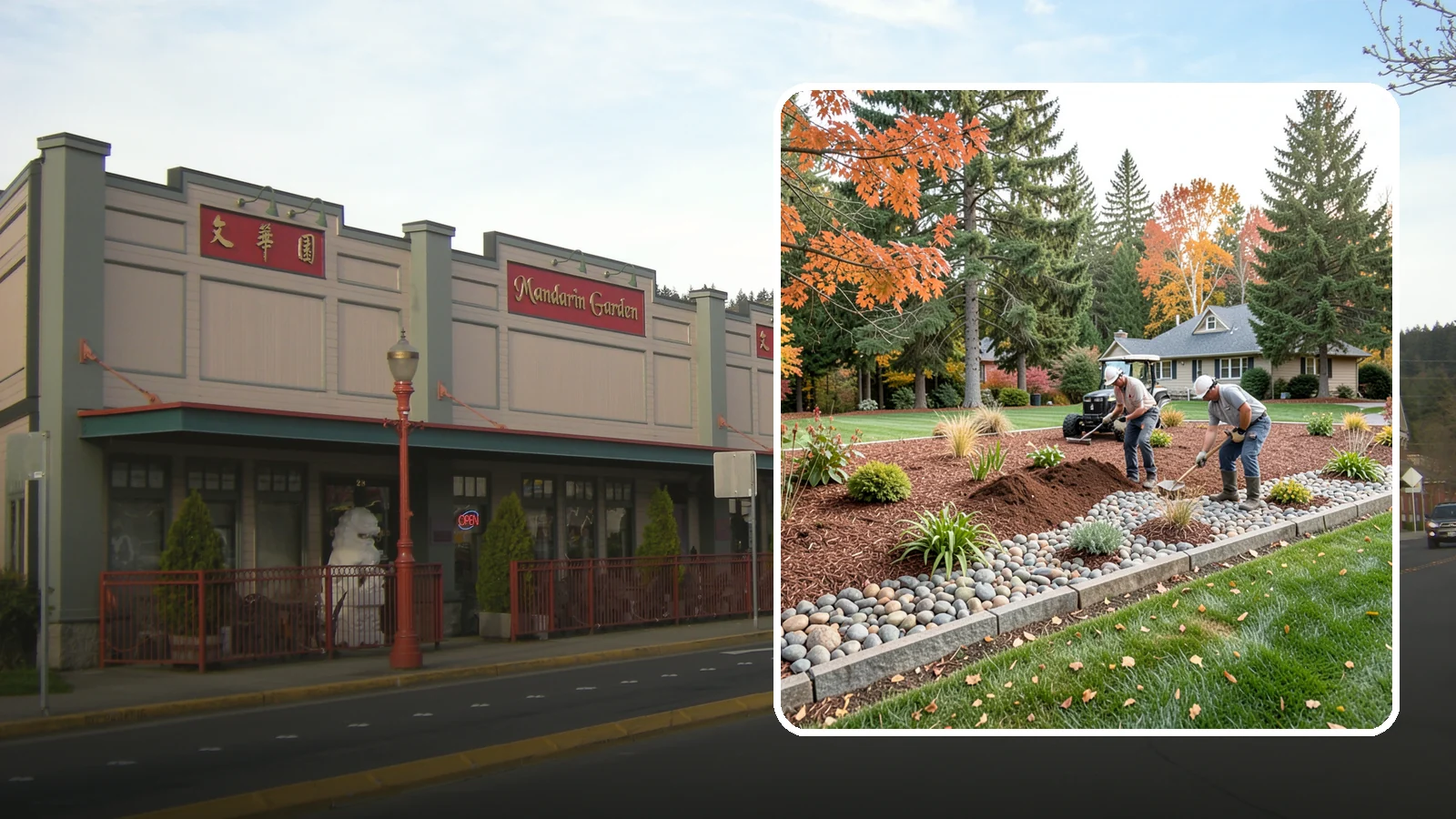 Rock Replacement in Issaquah, King County, WA - Old, dirt-choked rock removed and replaced with clean decorative stone and fresh weed barrier.