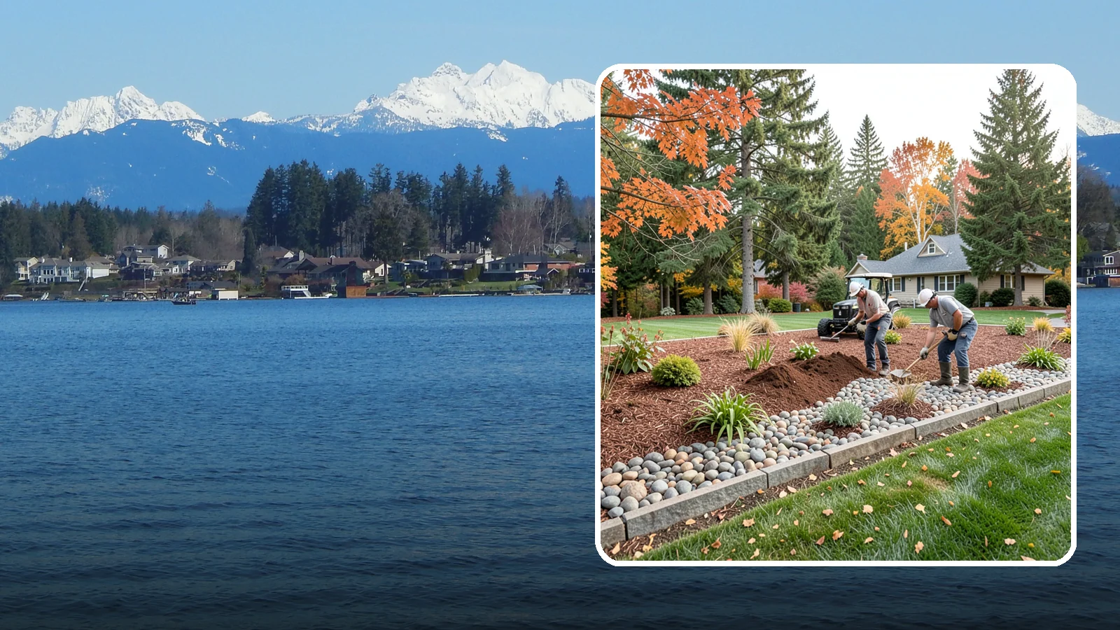 Rock Replacement in Lake Stevens, Snohomish County, WA - Old, dirt-choked rock removed and replaced with clean decorative stone and fresh weed barrier.