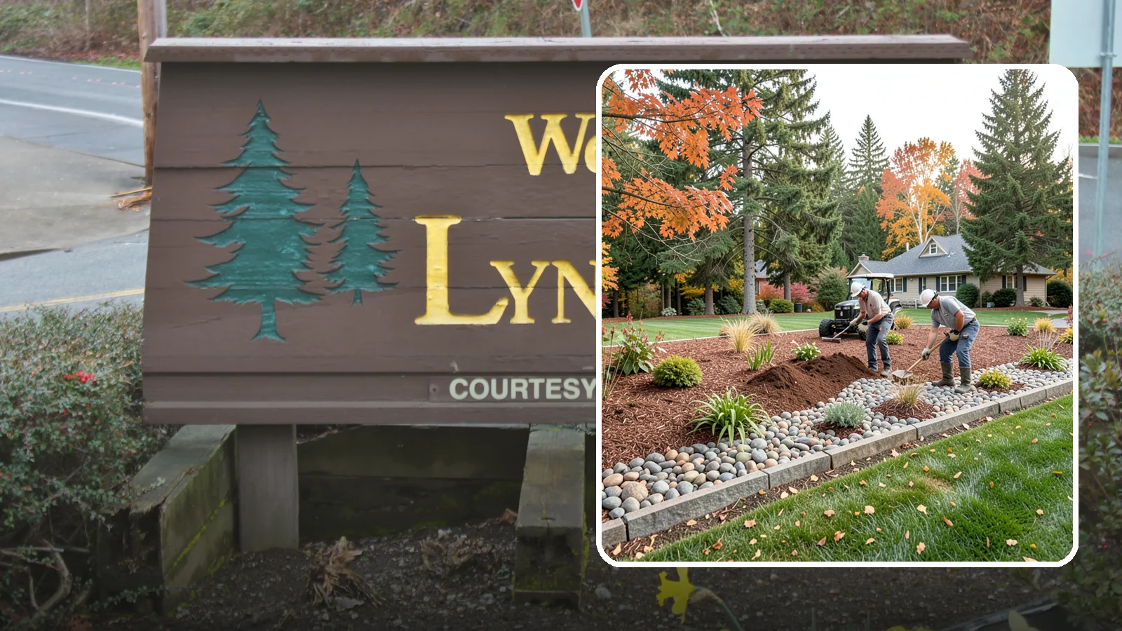 Rock Replacement in Lynnwood, Snohomish County, WA - Old, dirt-choked rock removed and replaced with clean decorative stone and fresh weed barrier.
