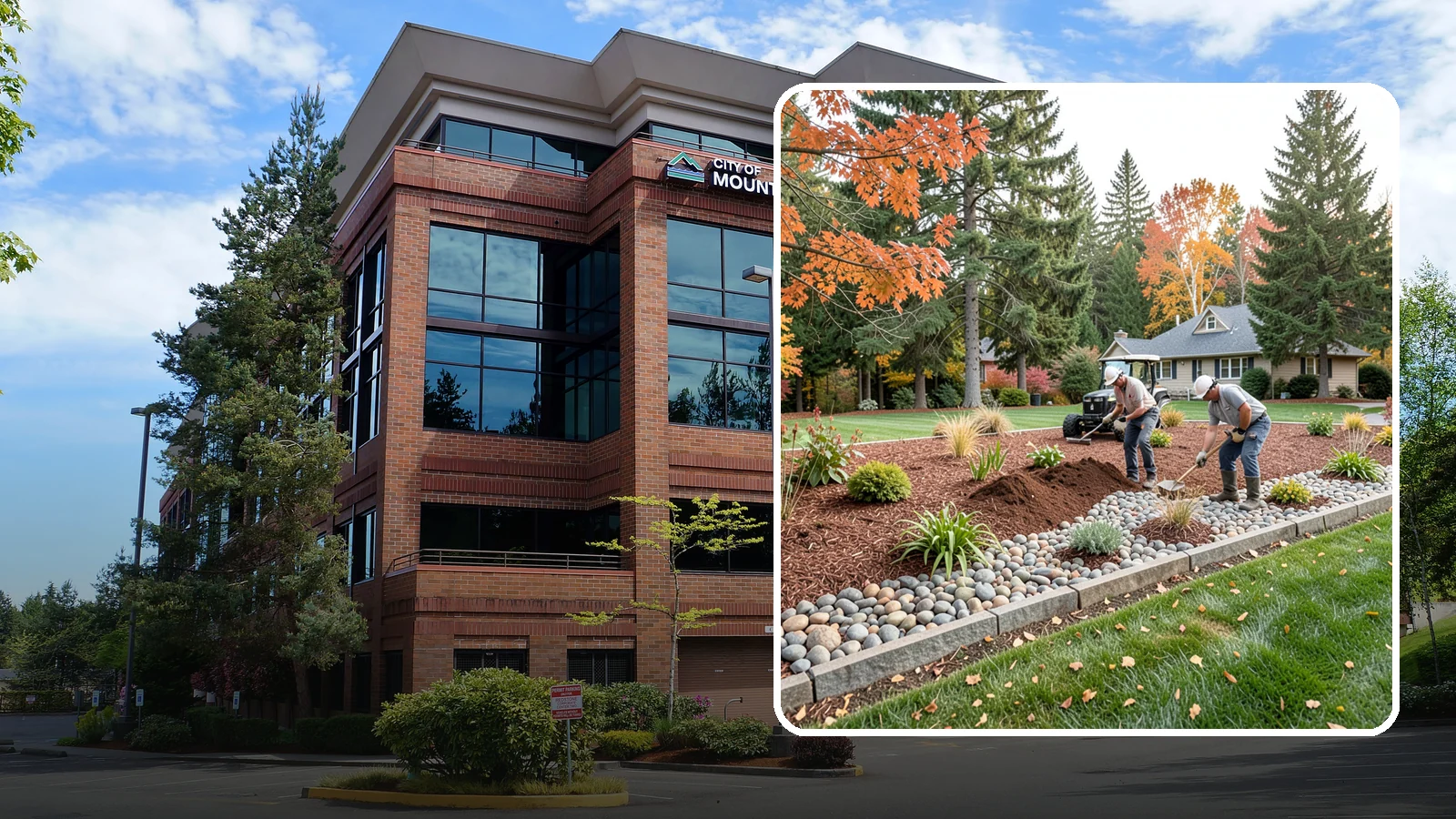 Rock Replacement in Mountlake Terrace, Snohomish County, WA - Old, dirt-choked rock removed and replaced with clean decorative stone and fresh weed barrier.