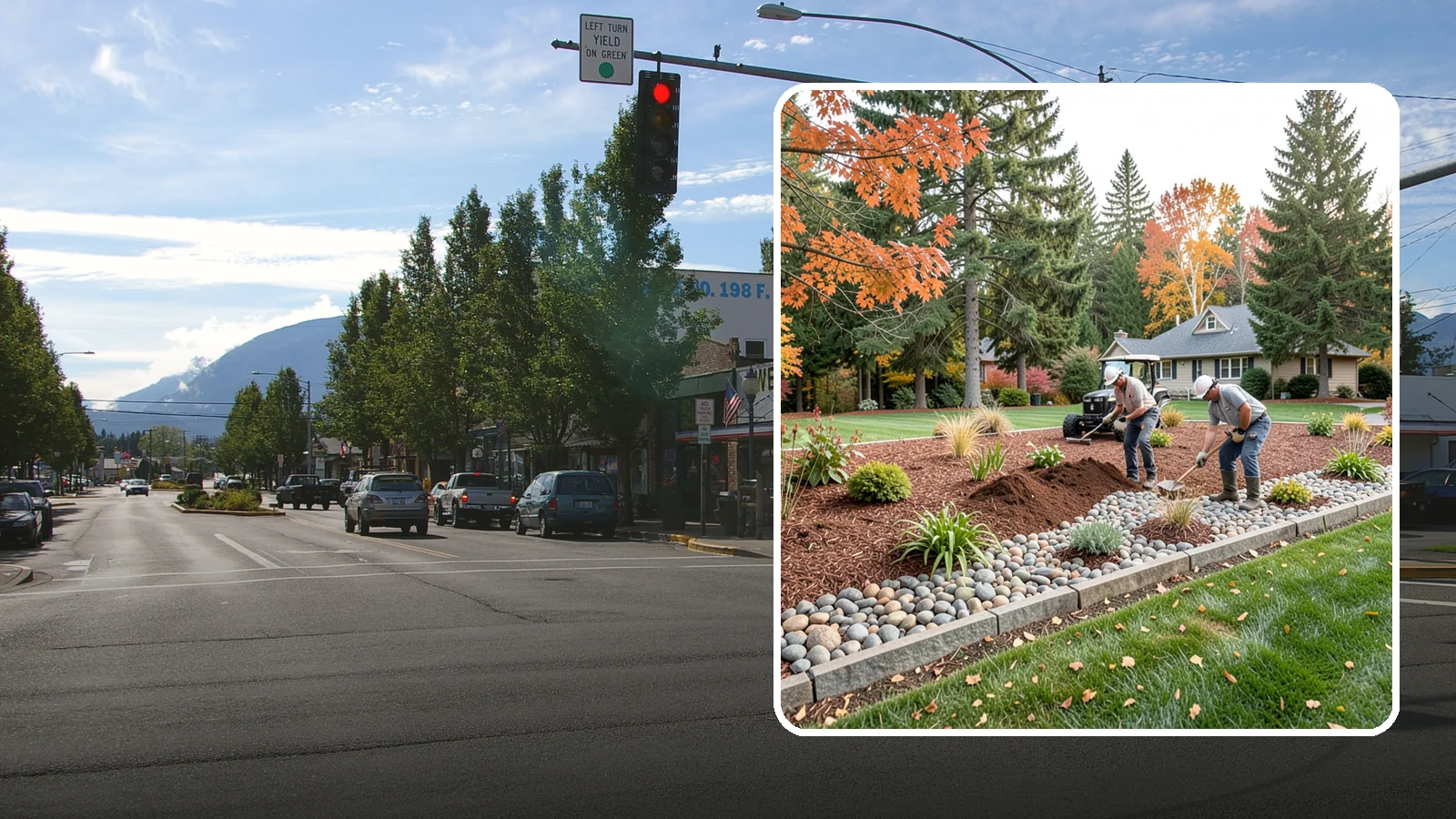 Rock Replacement in North Bend, King County, WA - Old, dirt-choked rock removed and replaced with clean decorative stone and fresh weed barrier.