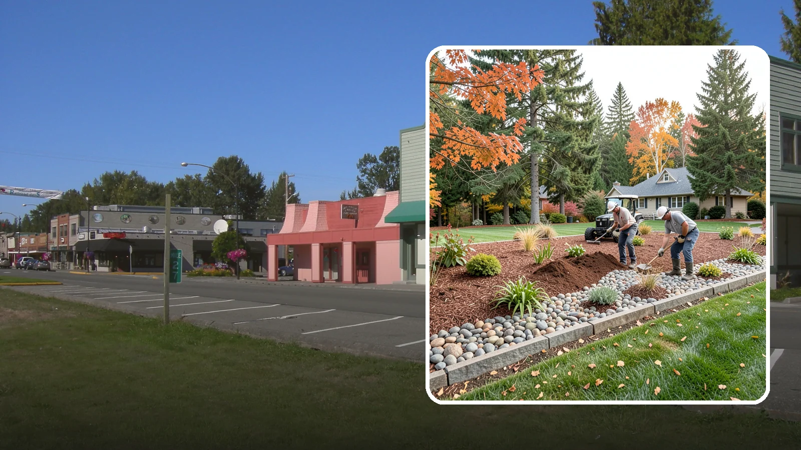 Rock Replacement in Snoqualmie, King County, WA - Old, dirt-choked rock removed and replaced with clean decorative stone and fresh weed barrier.