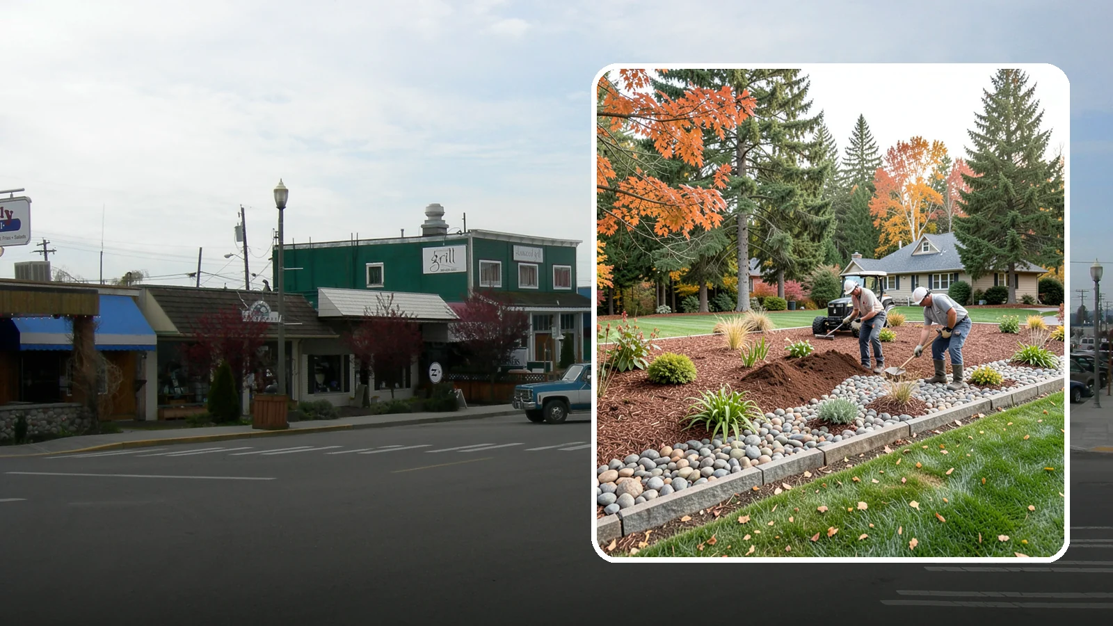 Rock Replacement in Stanwood, Snohomish County, WA - Old, dirt-choked rock removed and replaced with clean decorative stone and fresh weed barrier.