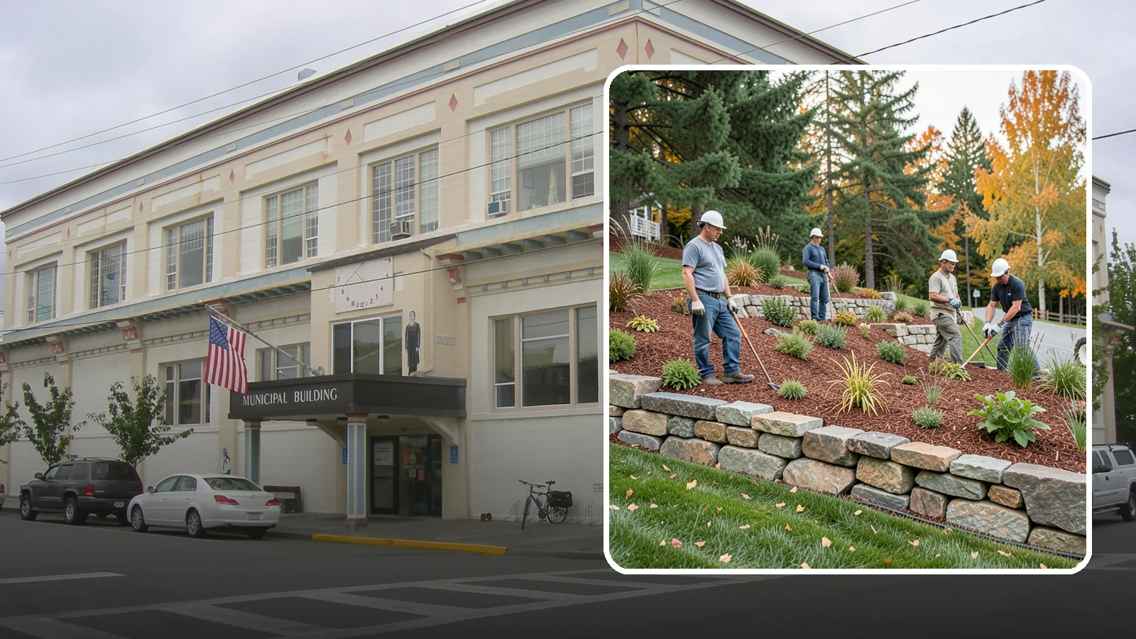 Rockery Wall Installation in Anacortes, Skagit County, WA - A regional PNW favorite of stacked quarry rock built as a free-draining rockery to stabilize and beautify Western Washington...