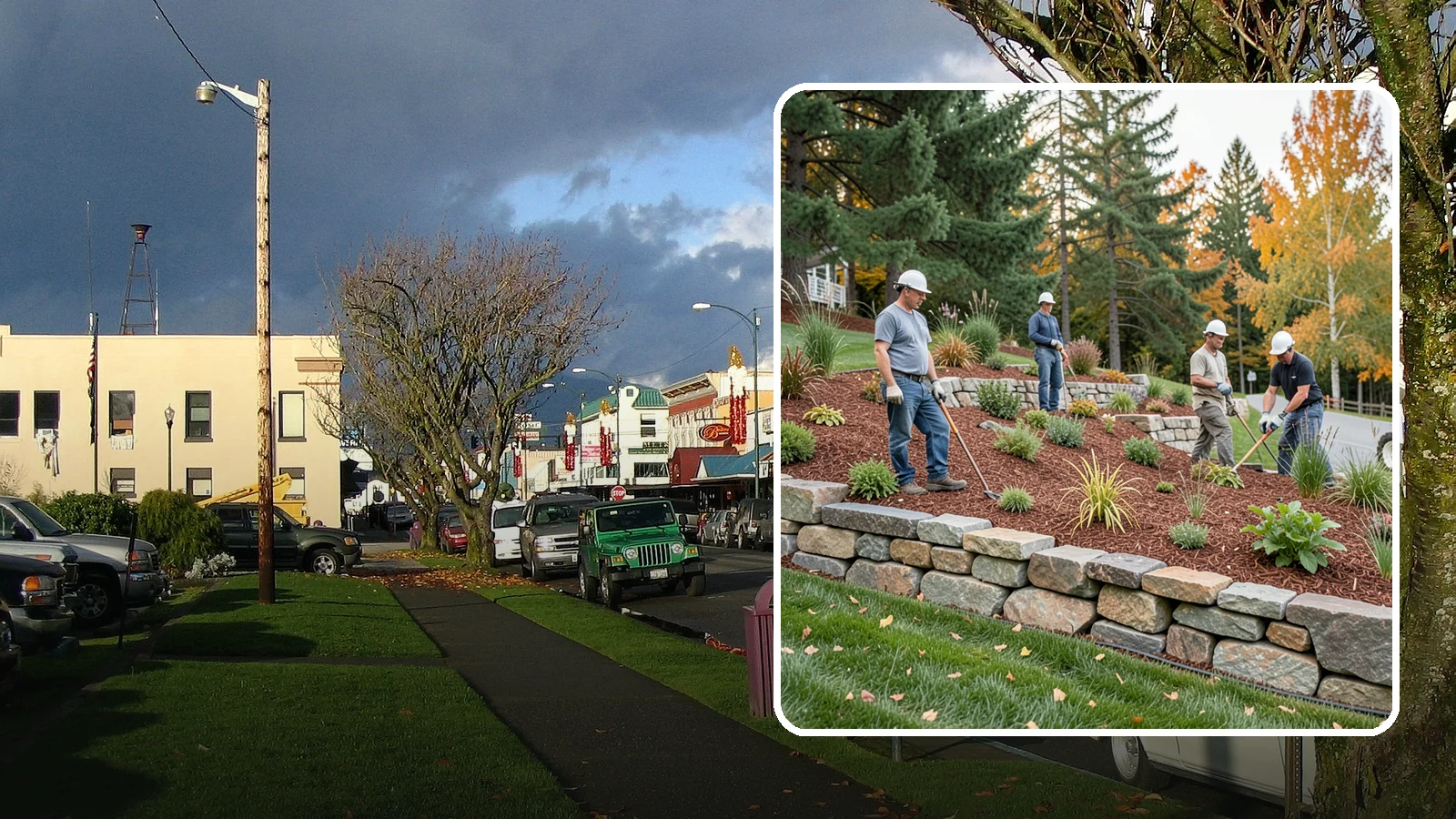 Rockery Wall Installation in Arlington, Snohomish County, WA - A regional PNW favorite of stacked quarry rock built as a free-draining rockery to stabilize and beautify Western Washington...
