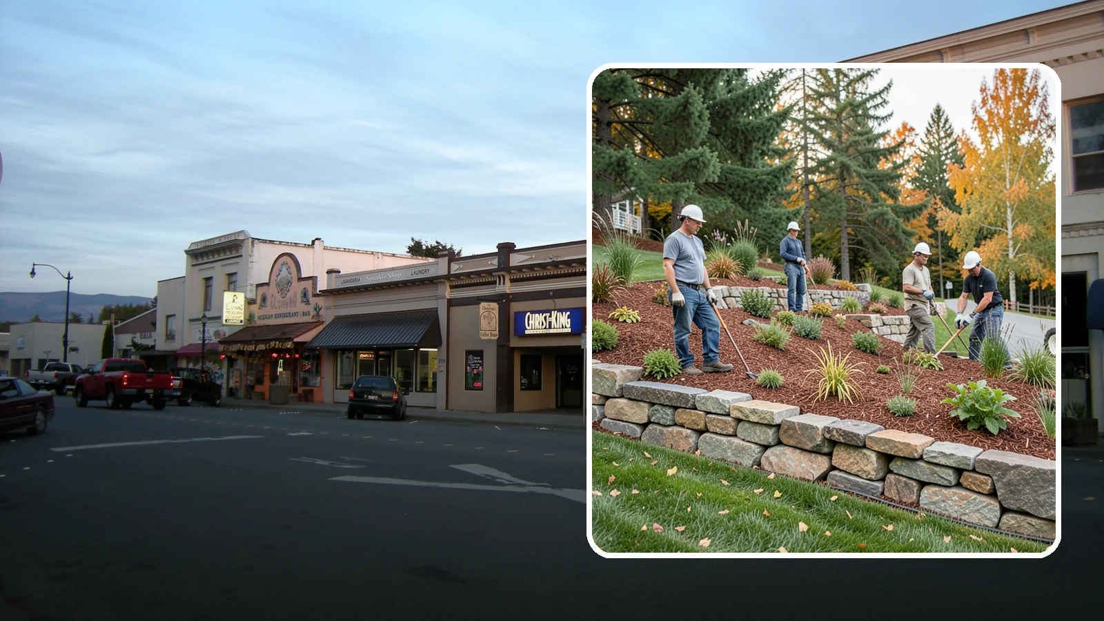 Rockery Wall Installation in Burlington, Skagit County, WA - A regional PNW favorite of stacked quarry rock built as a free-draining rockery to stabilize and beautify Western Washington...