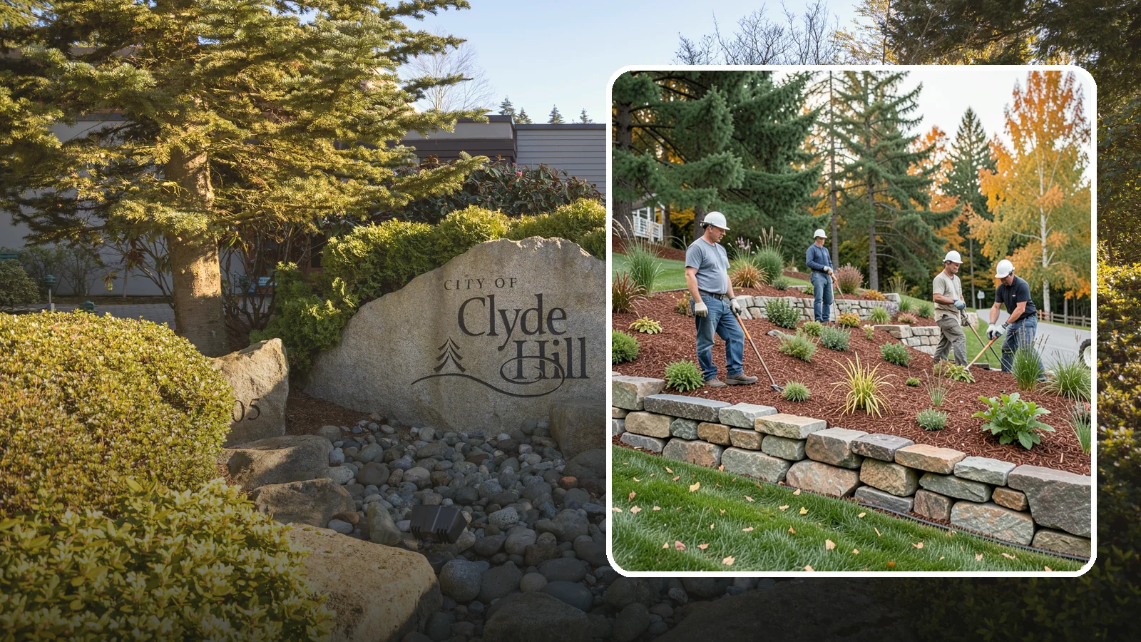 Rockery Wall Installation in Clyde Hill, King County, WA - A regional PNW favorite of stacked quarry rock built as a free-draining rockery to stabilize and beautify Western Washington...