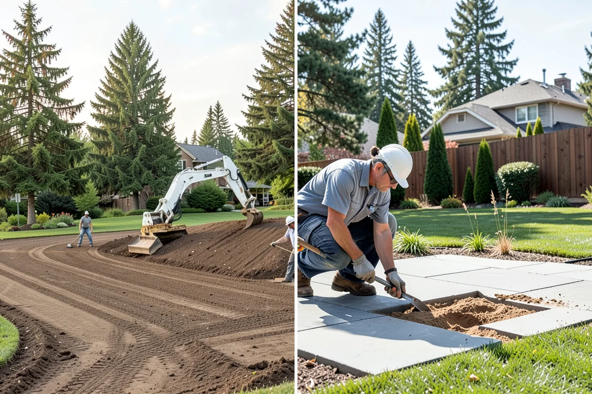 Rockery Wall Installation in Clyde Hill, King County, WA - Excavate and bench the slope to grade