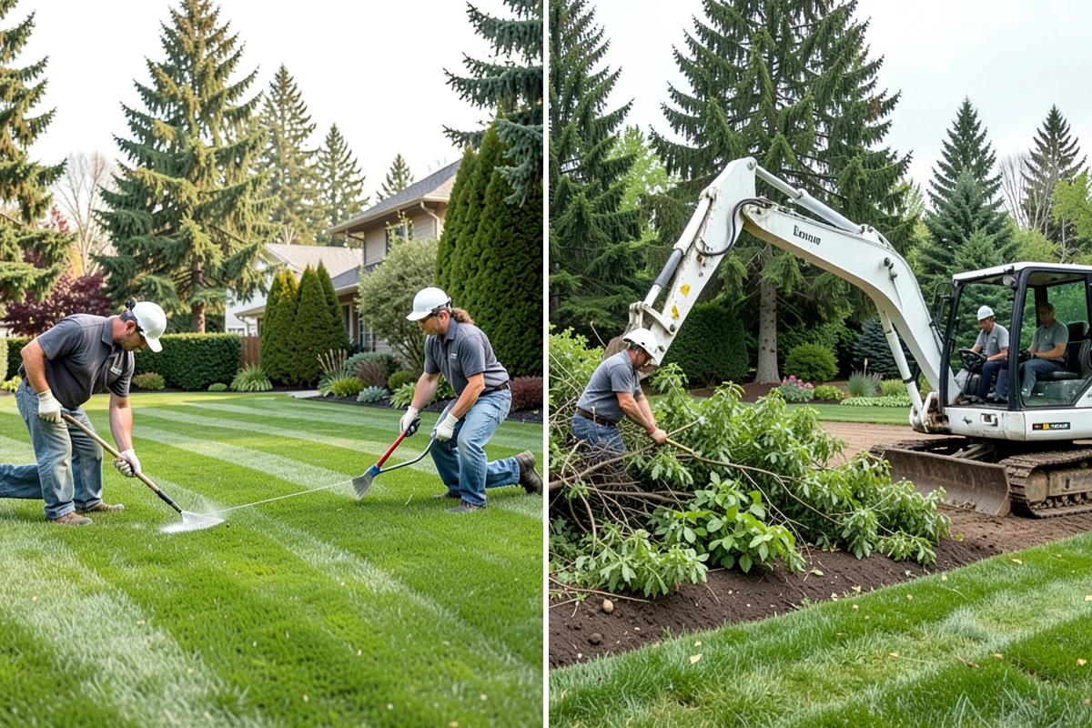 Rockery Wall Installation in Concrete, Skagit County, WA - Excavate and bench the slope to grade