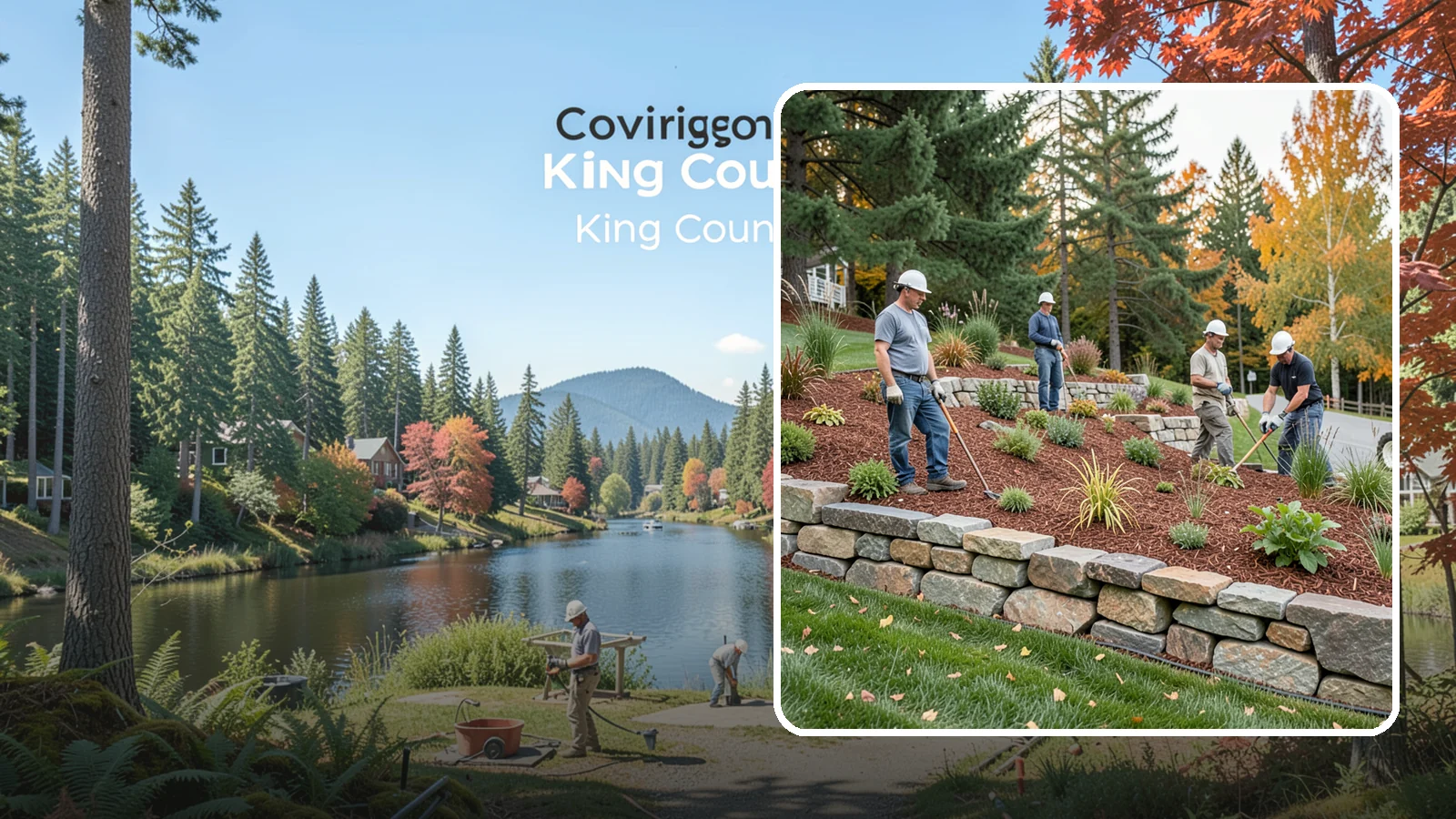 Rockery Wall Installation in Covington, King County, WA - A regional PNW favorite of stacked quarry rock built as a free-draining rockery to stabilize and beautify Western Washington...