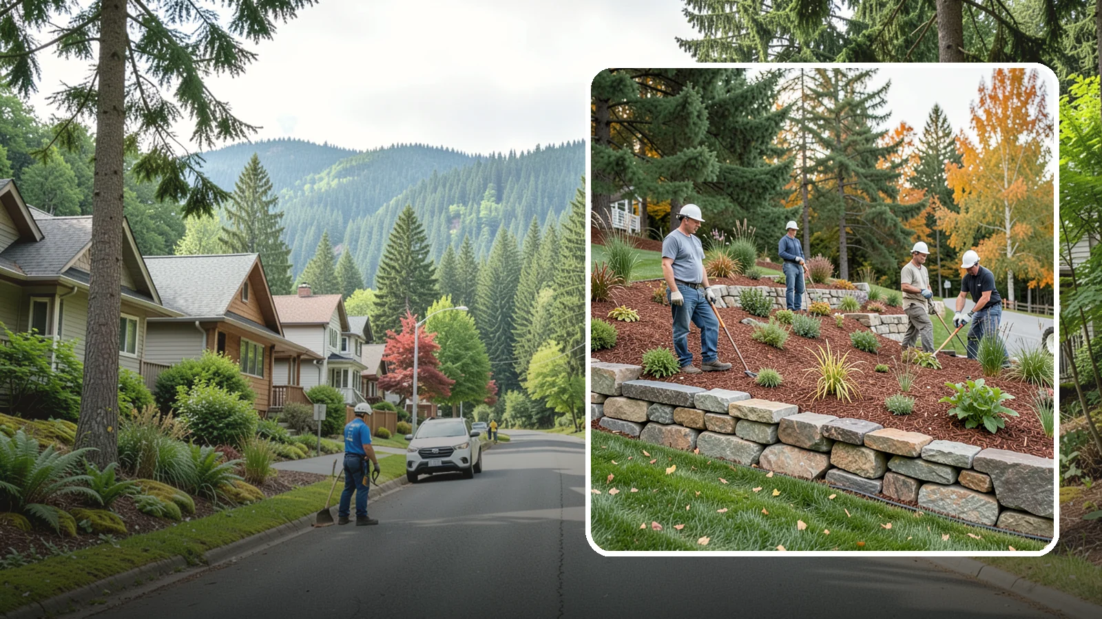 Rockery Wall Installation in Darrington, Snohomish County, WA - A regional PNW favorite of stacked quarry rock built as a free-draining rockery to stabilize and beautify Western Washington...