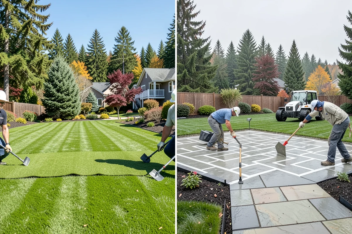 Rockery Wall Installation in DuPont, Pierce County, WA - Excavate and bench the slope to grade