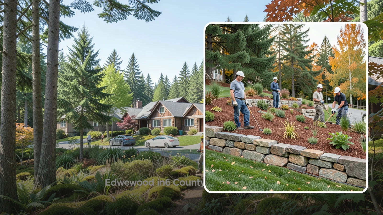 Rockery Wall Installation in Edgewood, Pierce County, WA - A regional PNW favorite of stacked quarry rock built as a free-draining rockery to stabilize and beautify Western Washington...