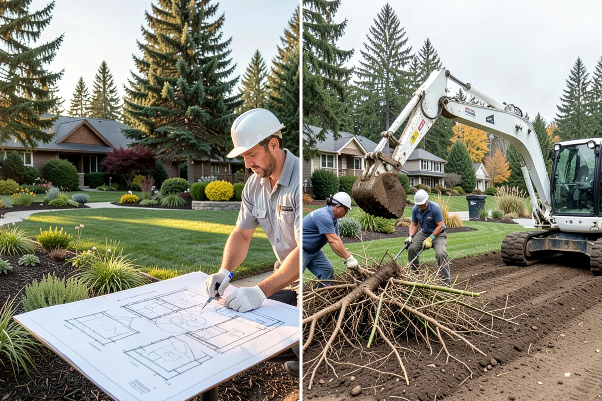 Rockery Wall Installation in Enumclaw, King County, WA - Excavate and bench the slope to grade
