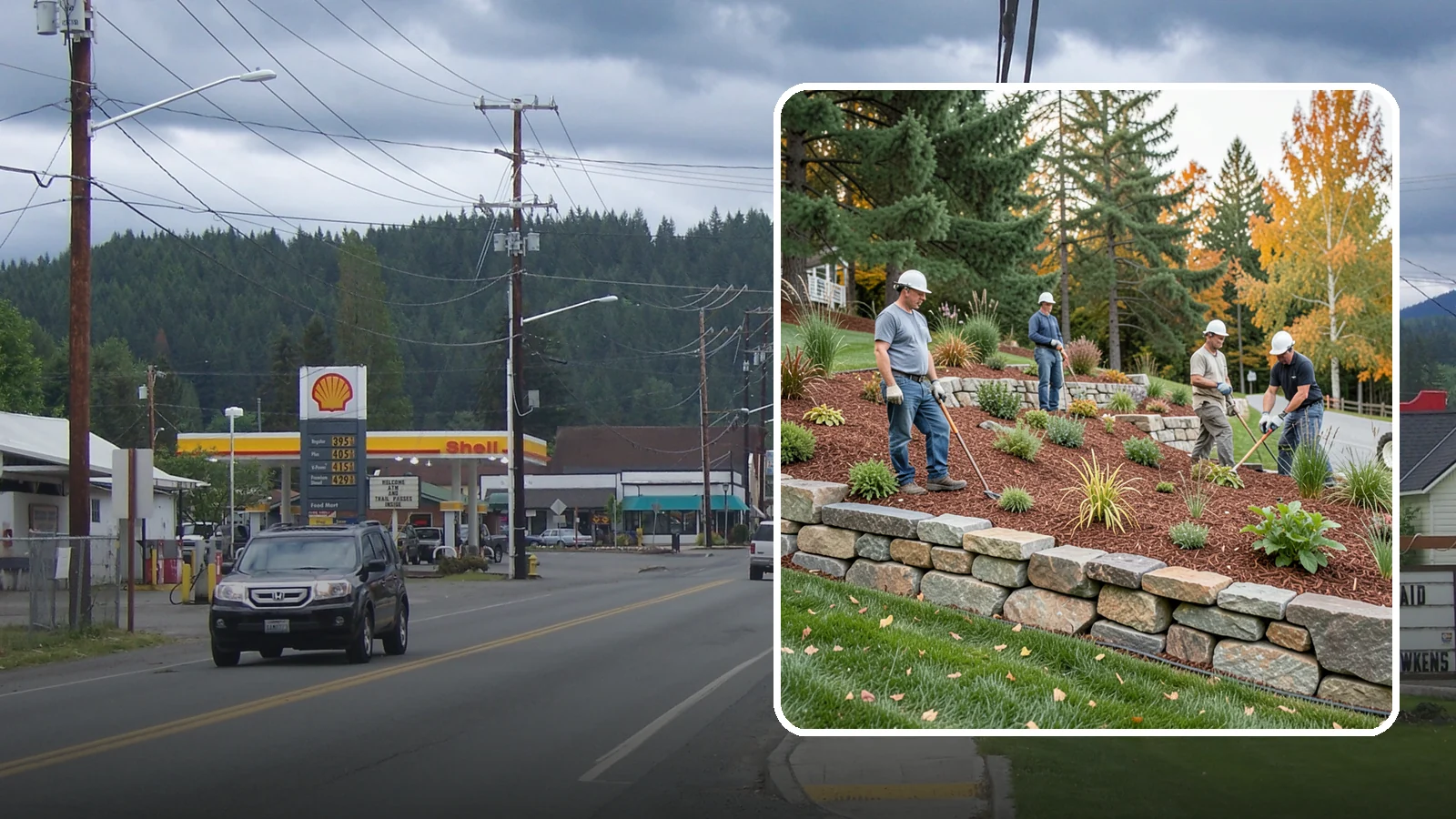 Rockery Wall Installation in Granite Falls, Snohomish County, WA - A regional PNW favorite of stacked quarry rock built as a free-draining rockery to stabilize and beautify Western Washington...