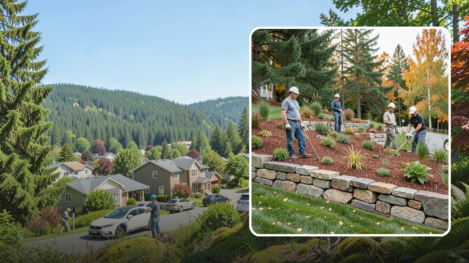 Rockery Wall Installation in Index, Snohomish County, WA - A regional PNW favorite of stacked quarry rock built as a free-draining rockery to stabilize and beautify Western Washington...