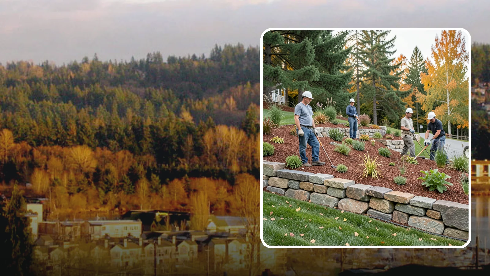 Rockery Wall Installation in Kenmore, King County, WA - A regional PNW favorite of stacked quarry rock built as a free-draining rockery to stabilize and beautify Western Washington...
