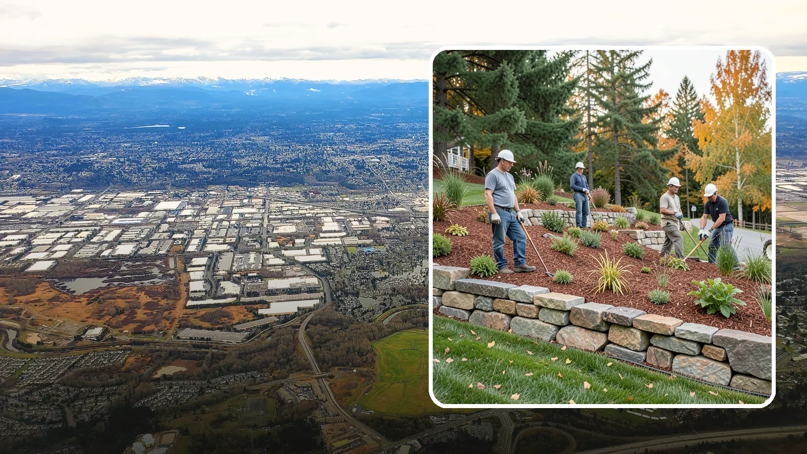 Rockery Wall Installation in Kent, King County, WA - A regional PNW favorite of stacked quarry rock built as a free-draining rockery to stabilize and beautify Western Washington...