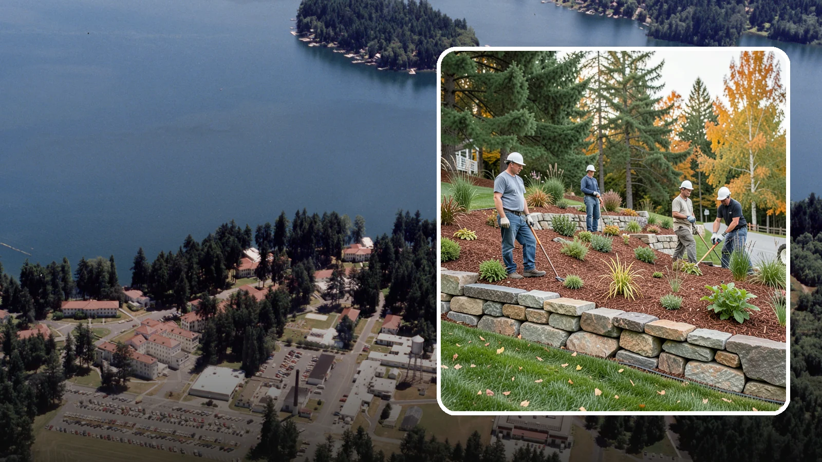 Rockery Wall Installation in Lakewood, Pierce County, WA - A regional PNW favorite of stacked quarry rock built as a free-draining rockery to stabilize and beautify Western Washington...