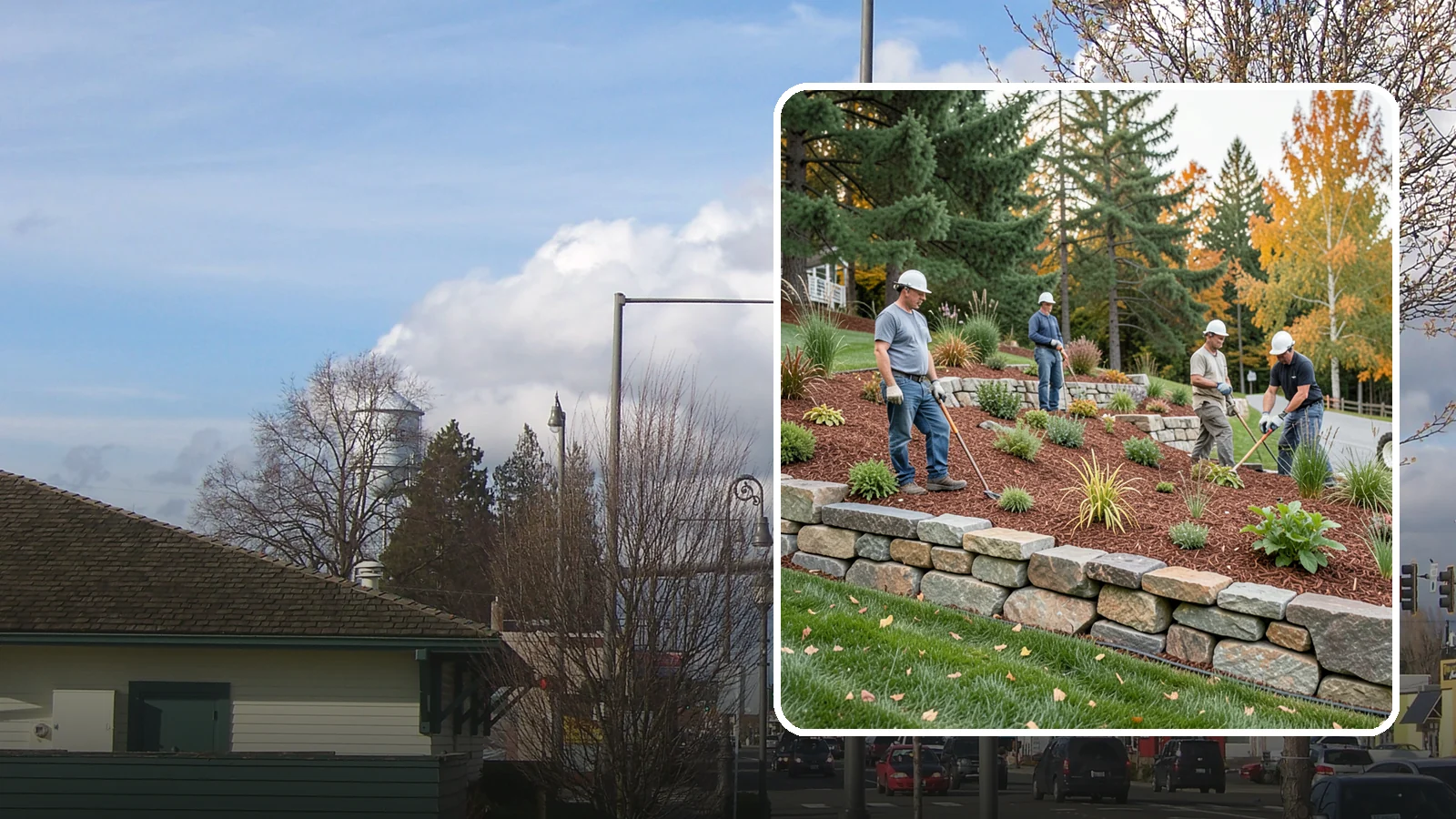 Rockery Wall Installation in Marysville, Snohomish County, WA - A regional PNW favorite of stacked quarry rock built as a free-draining rockery to stabilize and beautify Western Washington...