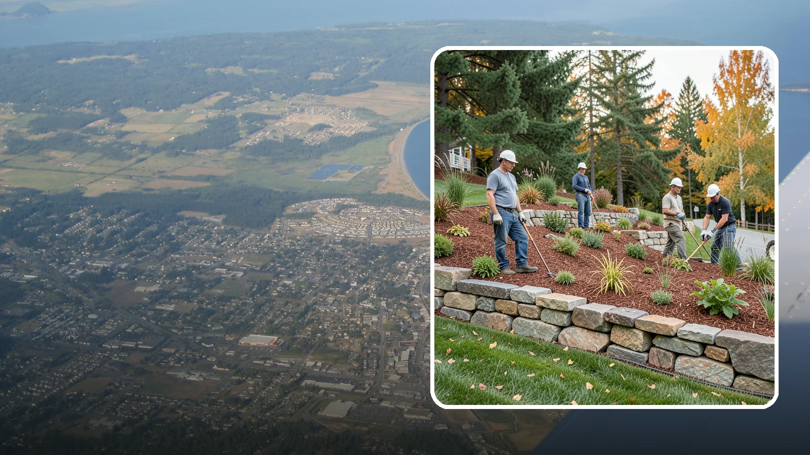 Rockery Wall Installation in Oak Harbor, Island County, WA - A regional PNW favorite of stacked quarry rock built as a free-draining rockery to stabilize and beautify Western Washington...