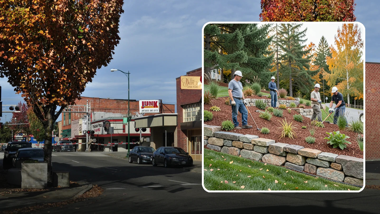 Rockery Wall Installation in Puyallup, Pierce County, WA - A regional PNW favorite of stacked quarry rock built as a free-draining rockery to stabilize and beautify Western Washington...