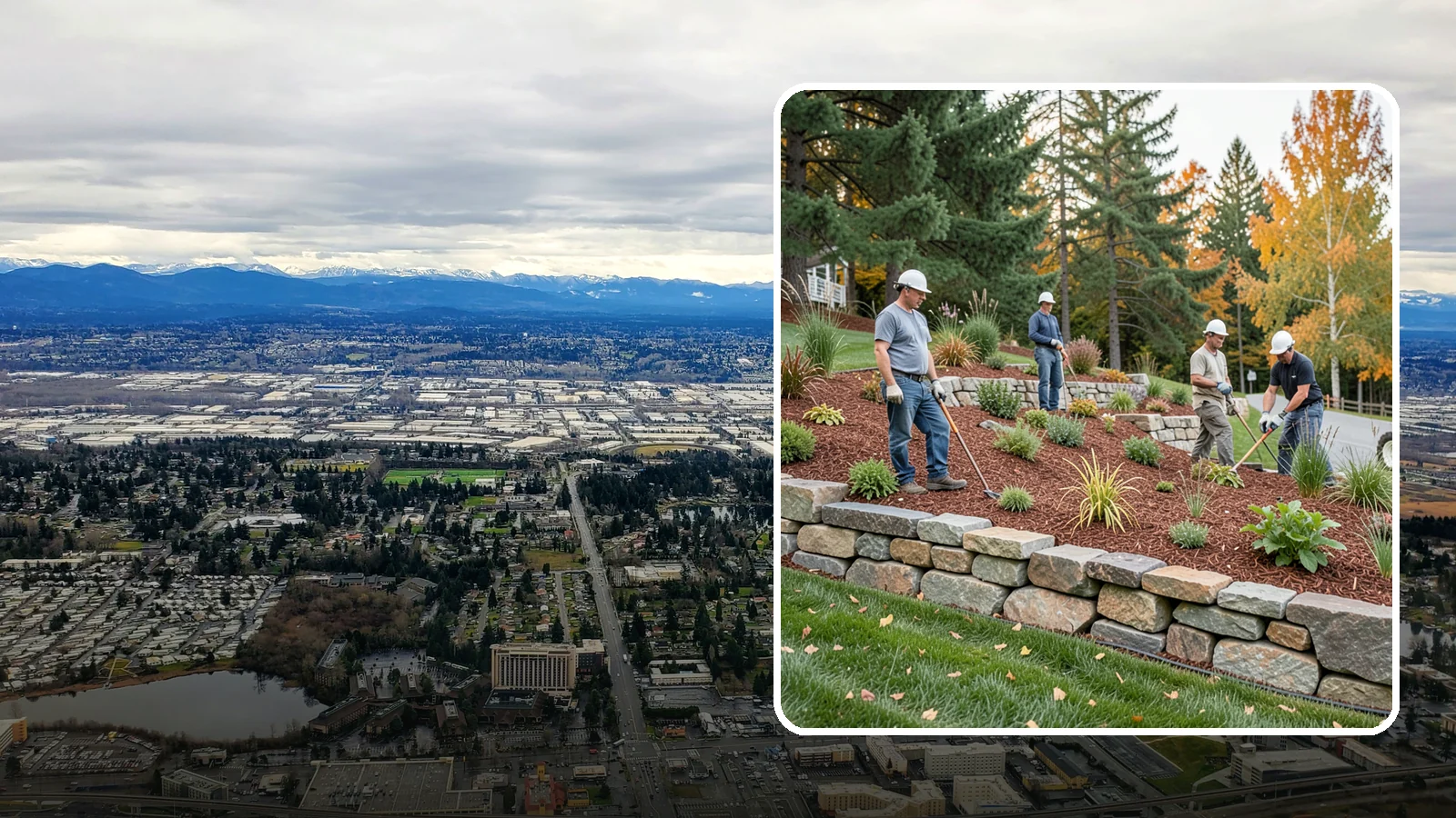 Rockery Wall Installation in SeaTac, King County, WA - A regional PNW favorite of stacked quarry rock built as a free-draining rockery to stabilize and beautify Western Washington...