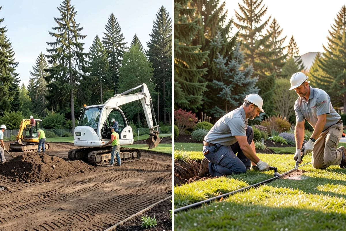Rockery Wall Installation in Shoreline, King County, WA - Excavate and bench the slope to grade