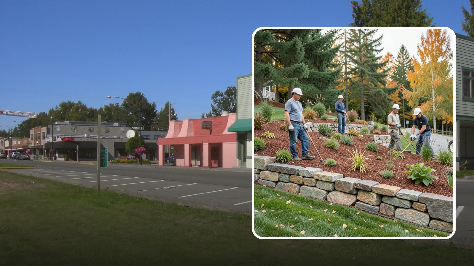 Rockery Wall Installation in Snoqualmie, King County, WA - A regional PNW favorite of stacked quarry rock built as a free-draining rockery to stabilize and beautify Western Washington...