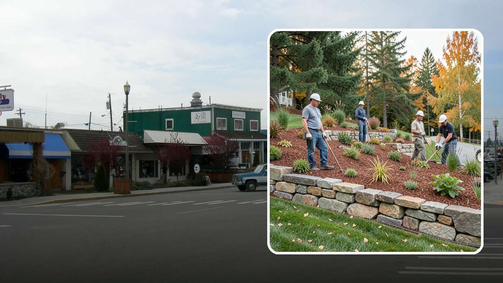 Rockery Wall Installation in Stanwood, Snohomish County, WA - A regional PNW favorite of stacked quarry rock built as a free-draining rockery to stabilize and beautify Western Washington...