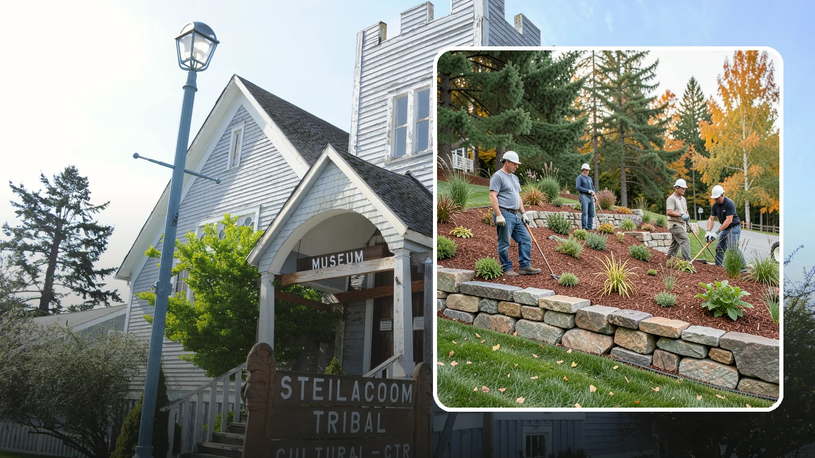 Rockery Wall Installation in Steilacoom, Pierce County, WA - A regional PNW favorite of stacked quarry rock built as a free-draining rockery to stabilize and beautify Western Washington...