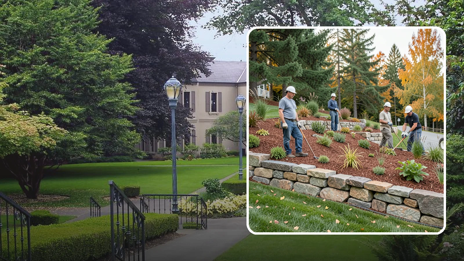 Rockery Wall Installation in Woodinville, King County, WA - A regional PNW favorite of stacked quarry rock built as a free-draining rockery to stabilize and beautify Western Washington...