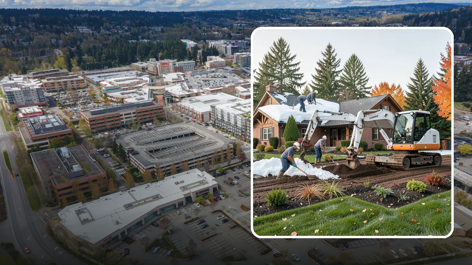 Roof Snow Removal in Redmond, King County, WA - We safely remove heavy, wet snow loads from roofs to protect Puget Sound structures from stress, leaks, and collapse.