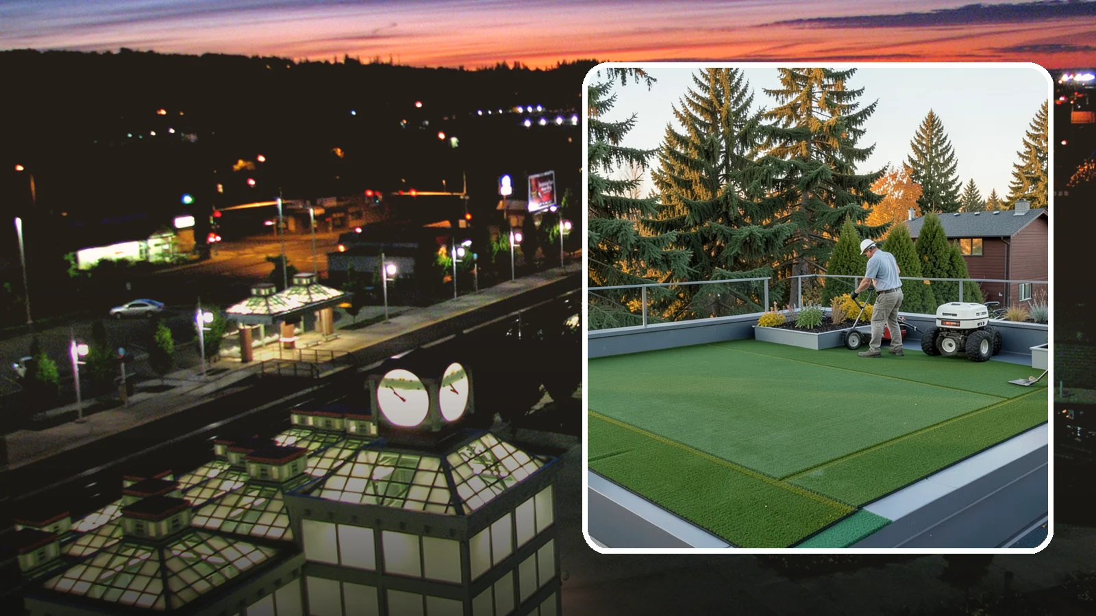 Rooftop & Balcony Turf Installation in Auburn, King County, WA - Lightweight turf for rooftops, balconies, and decks that adds green space to hard surfaces with fast drainage.