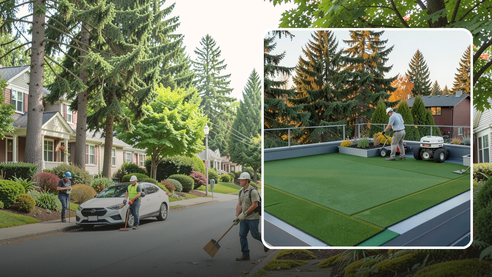 Rooftop & Balcony Turf Installation in Beaux Arts Village, King County, WA - Lightweight turf for rooftops, balconies, and decks that adds green space to hard surfaces with fast drainage.