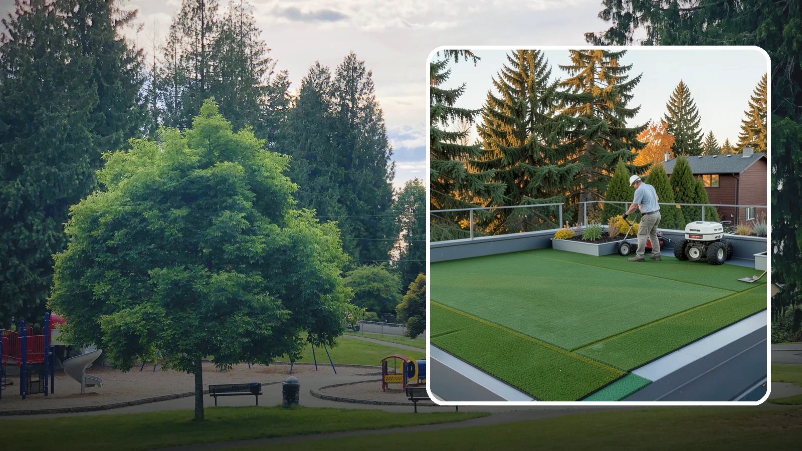 Rooftop & Balcony Turf Installation in Bonney Lake, Pierce County, WA - Lightweight turf for rooftops, balconies, and decks that adds green space to hard surfaces with fast drainage.