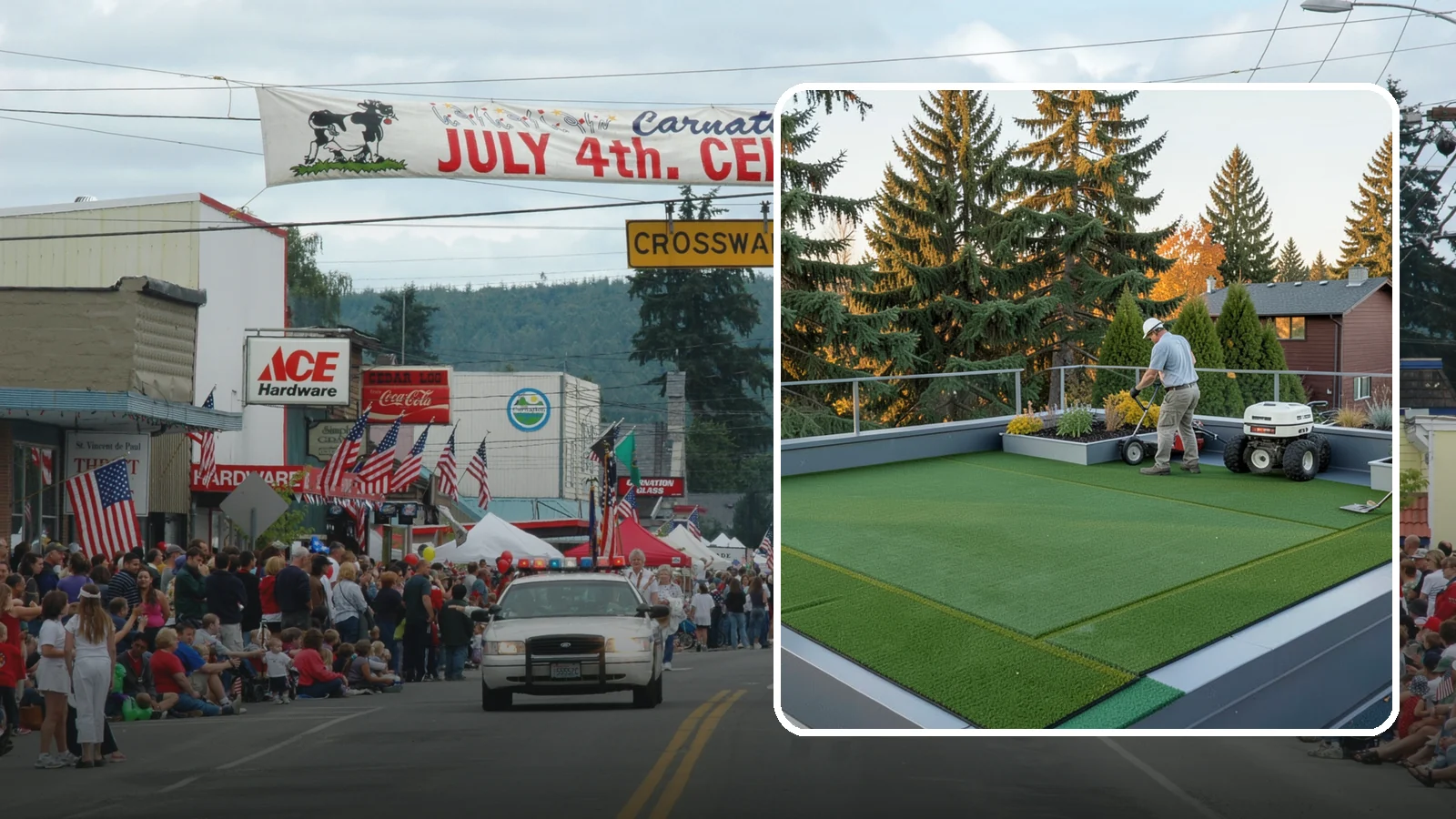 Rooftop & Balcony Turf Installation in Carnation, King County, WA - Lightweight turf for rooftops, balconies, and decks that adds green space to hard surfaces with fast drainage.