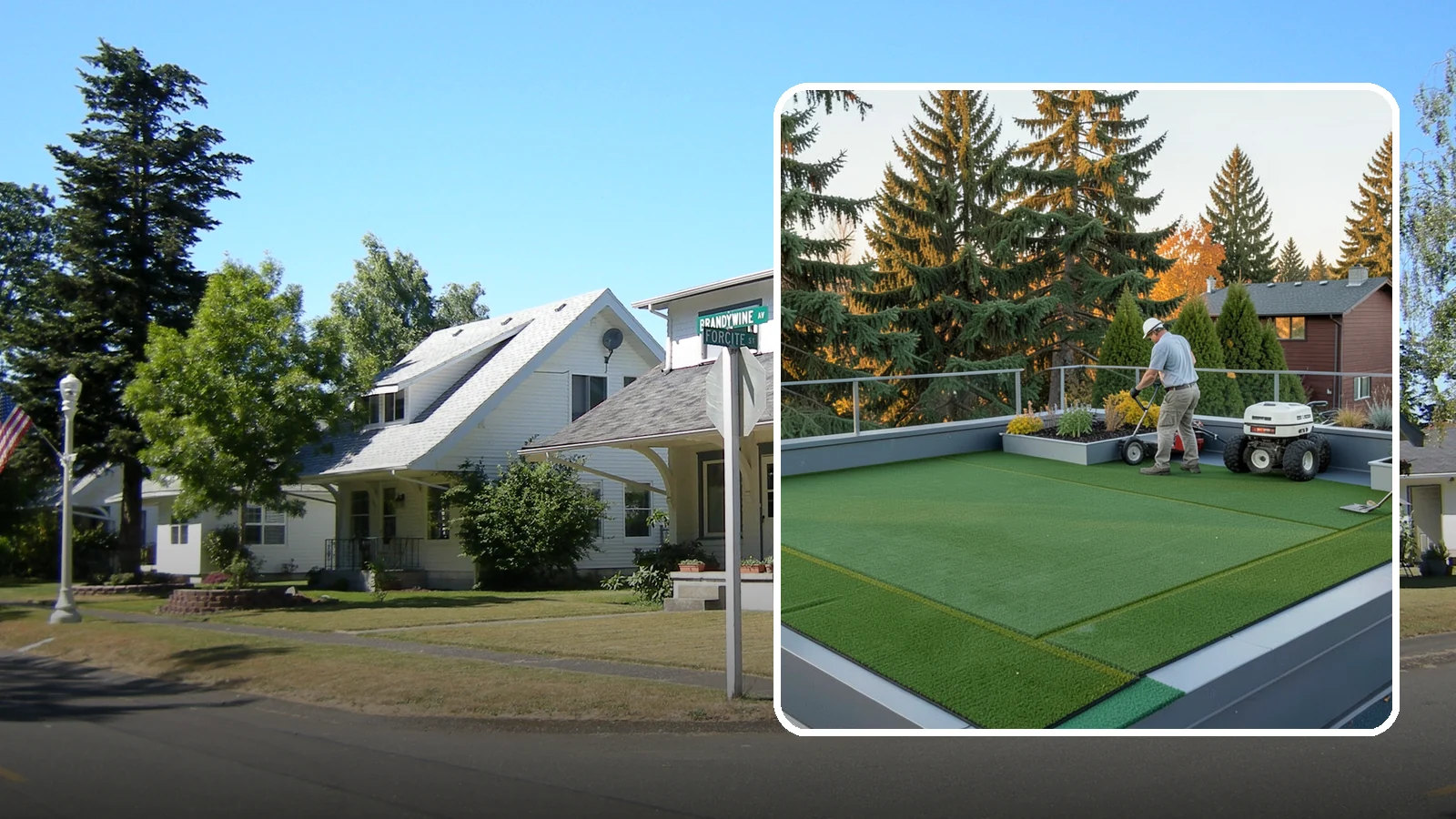 Rooftop & Balcony Turf Installation in DuPont, Pierce County, WA - Lightweight turf for rooftops, balconies, and decks that adds green space to hard surfaces with fast drainage.