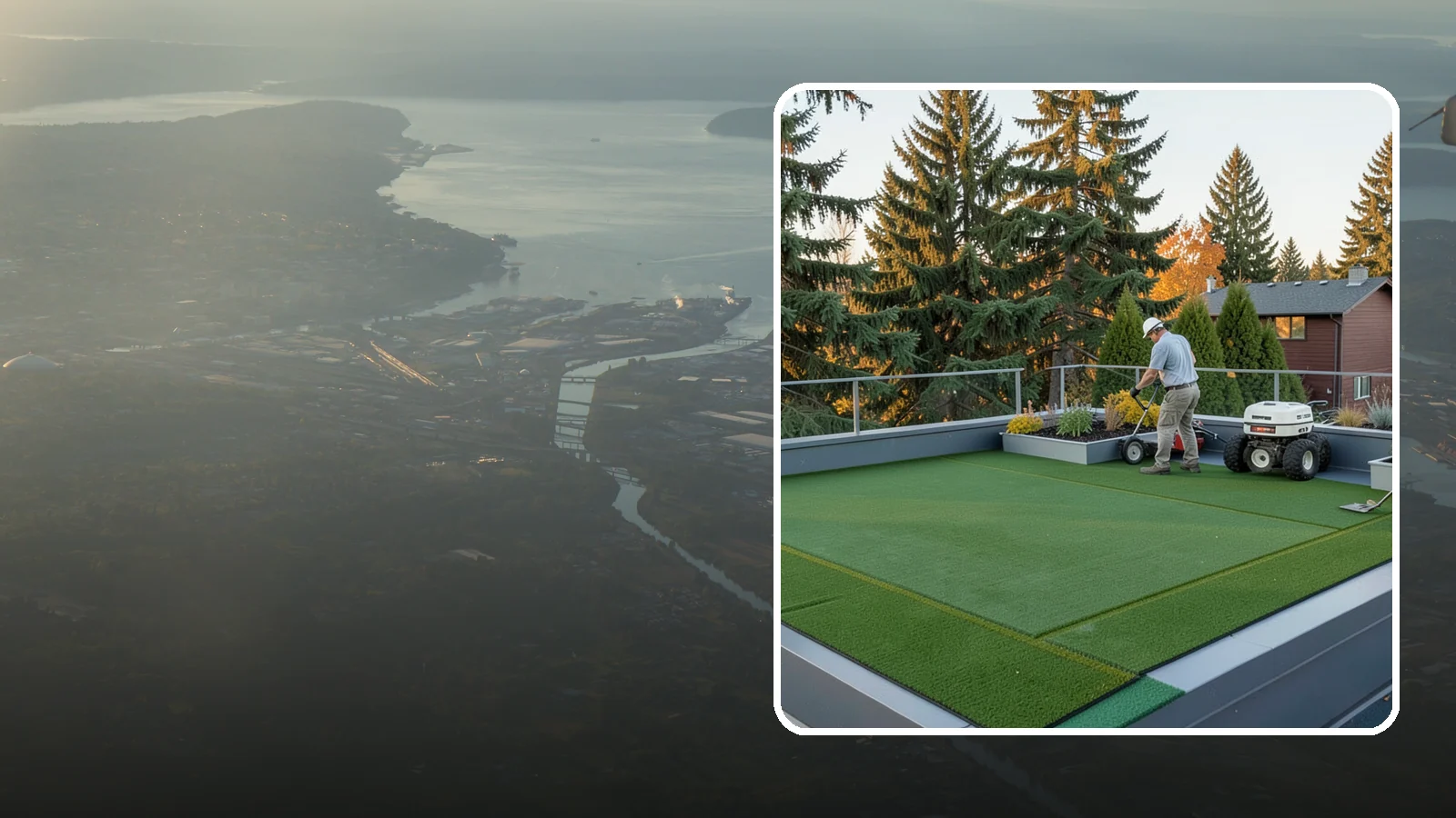 Rooftop & Balcony Turf Installation in Fife, Pierce County, WA - Lightweight turf for rooftops, balconies, and decks that adds green space to hard surfaces with fast drainage.