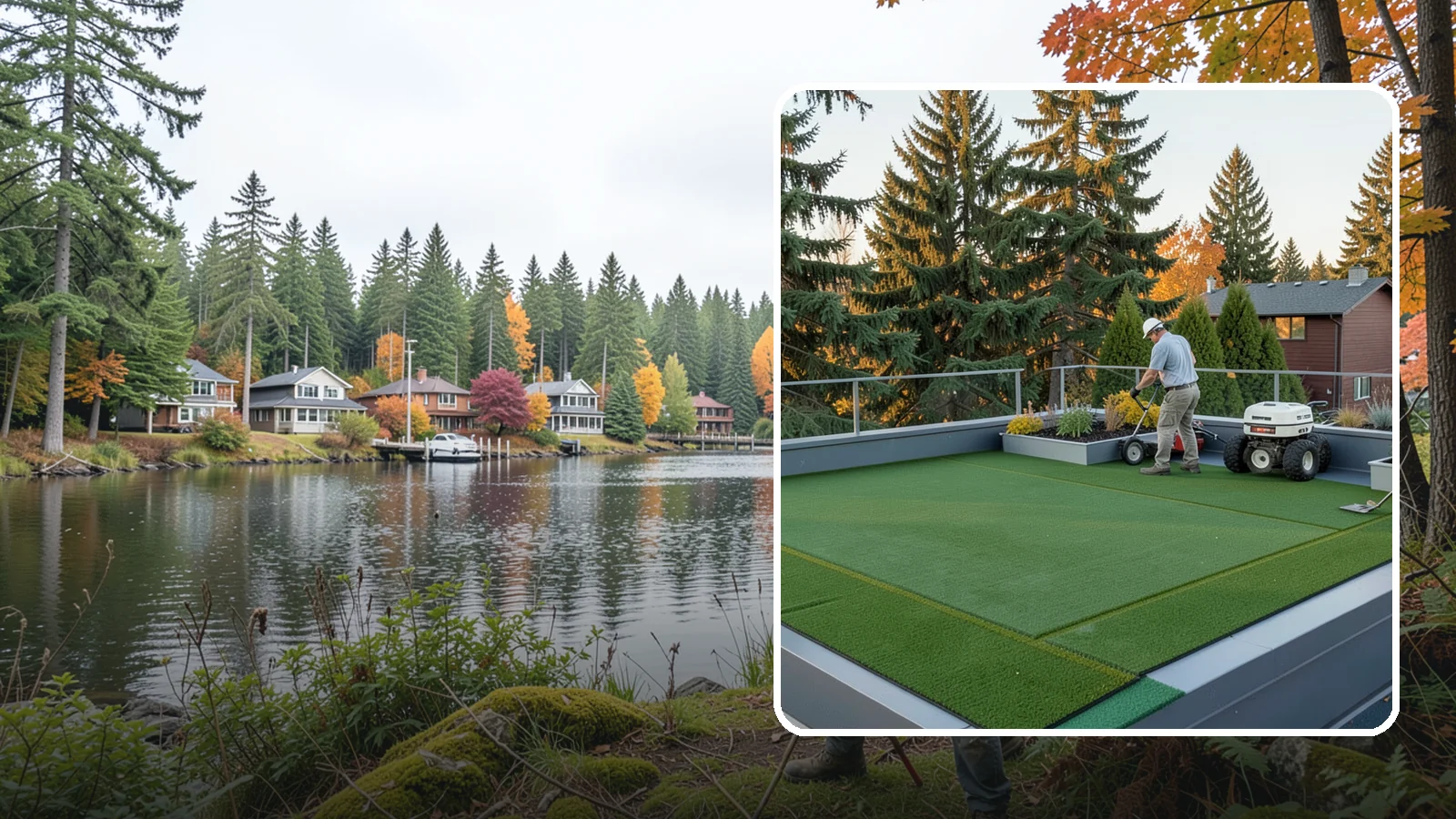 Rooftop & Balcony Turf Installation in La Conner, Skagit County, WA - Lightweight turf for rooftops, balconies, and decks that adds green space to hard surfaces with fast drainage.